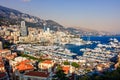Monte Carlo, Monaco Ã¢â¬â 2019. Monte Carlo city panorama and harbor with yachts and sail boats